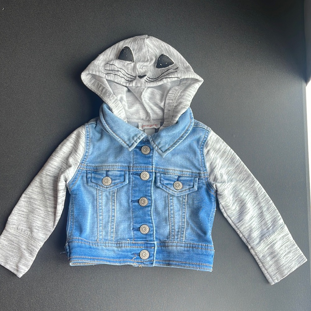Girls Hooded Jean Jacket Size 12 months
